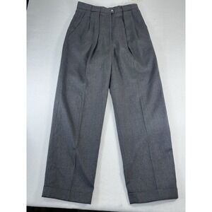 NWT Jones New York Wool Trousers 12 Gray Pleated High Rise Lord & Taylor Vintage